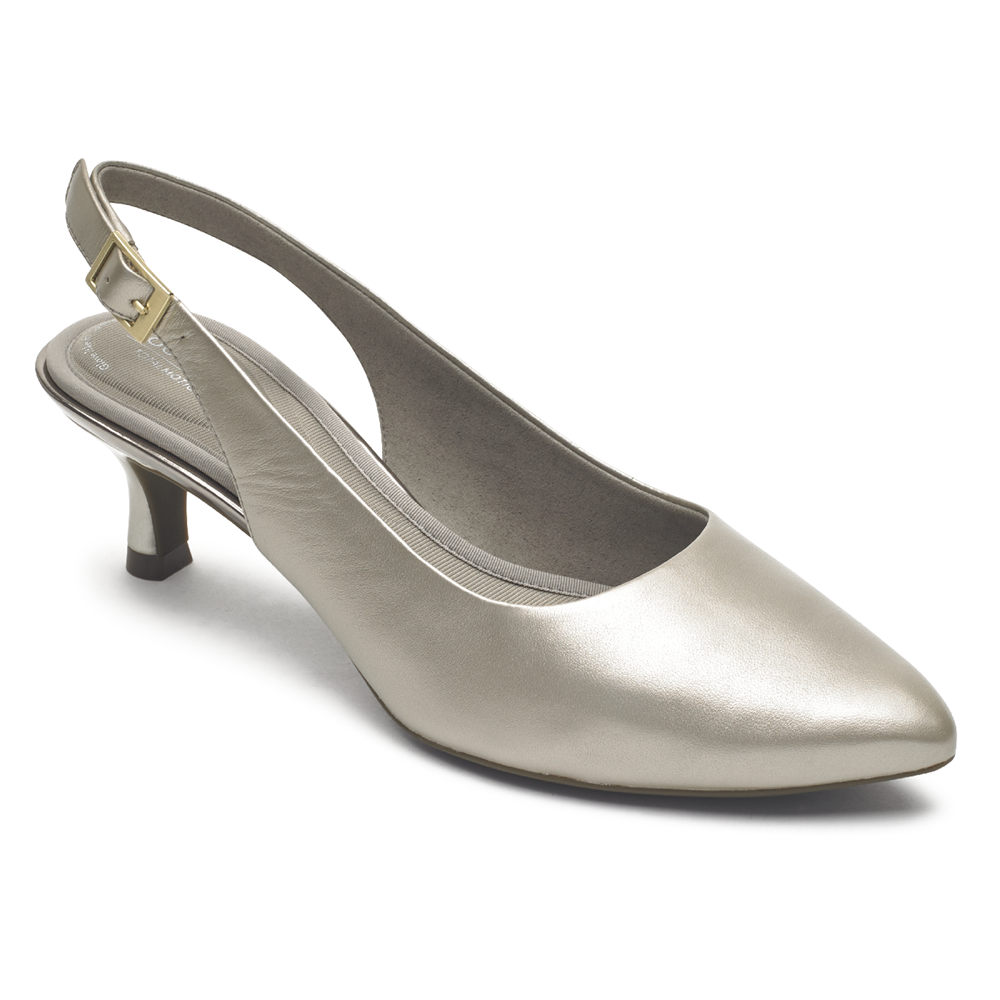 Rockport Singapore Womens Pumps - Total Motion Kaiya Slingback Silver - SL8902571